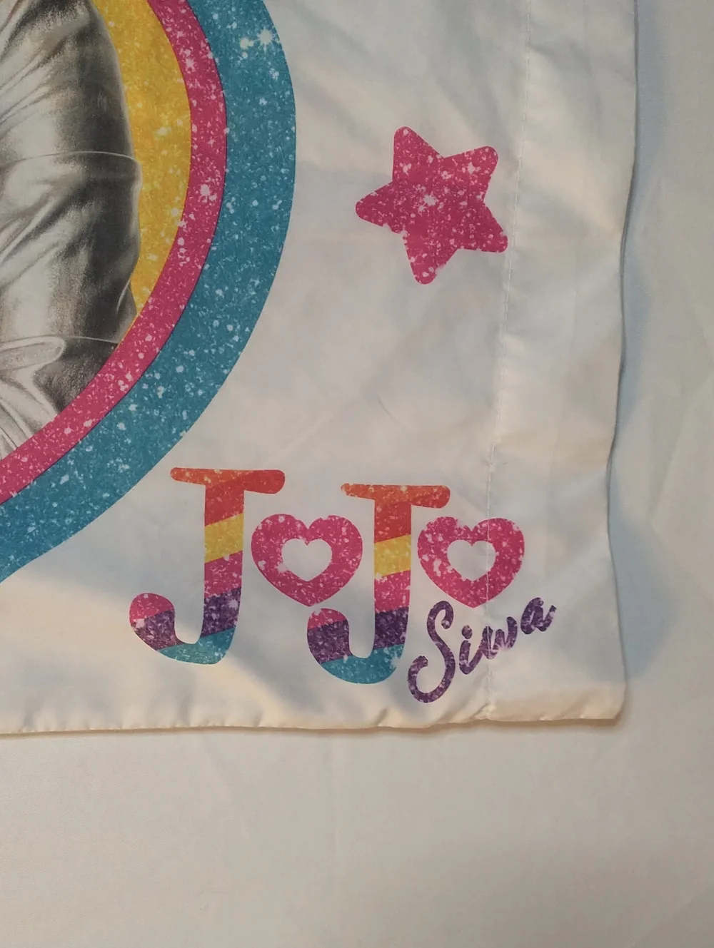 JoJo Siwa Pink Teal Rainbow Star Pillowcase